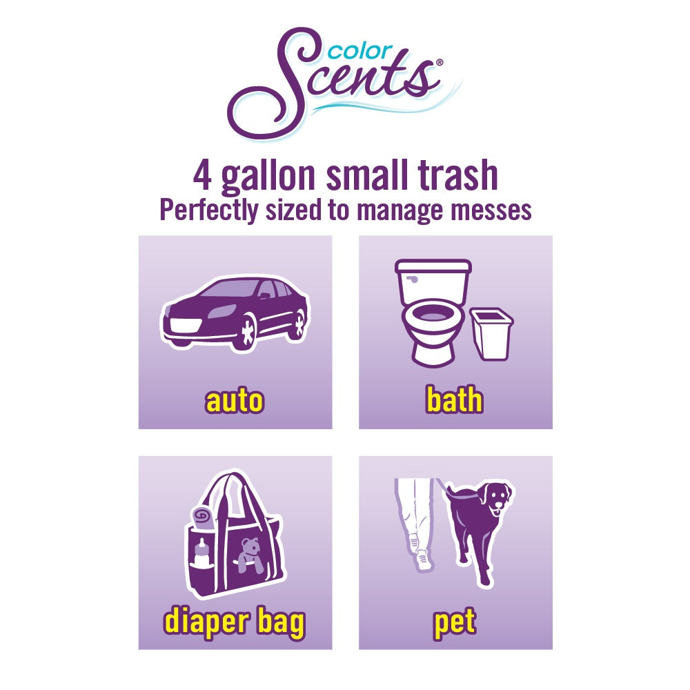 Small Trash Bags, 4 Gallon, 200 Bags (Drawstring, Linen Fresh Scent)