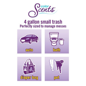Small Trash Bags, 4 Gallon, 200 Bags (Drawstring, Linen Fresh Scent)