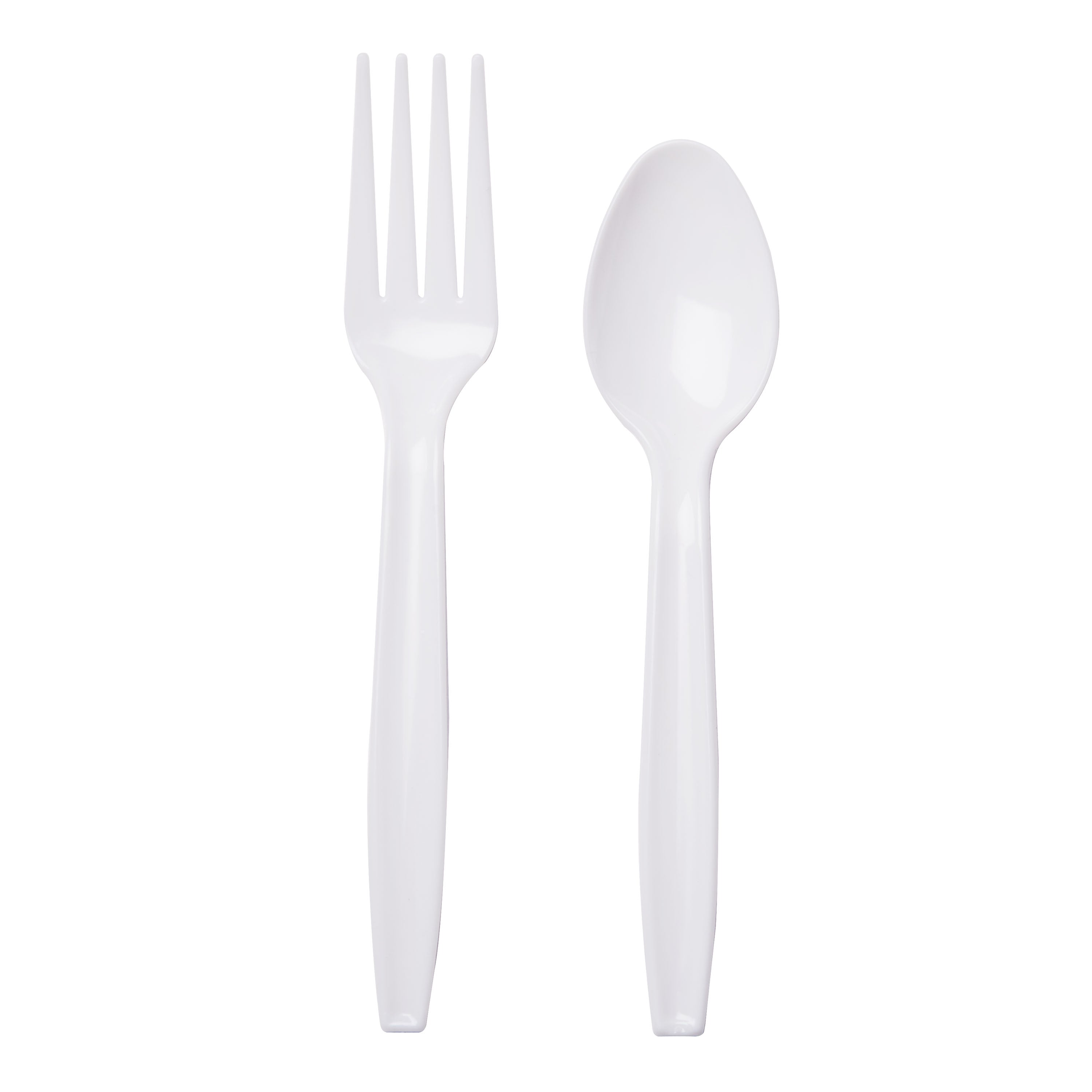 Everyday White Cutlery Forks & Spoons, 120 Count