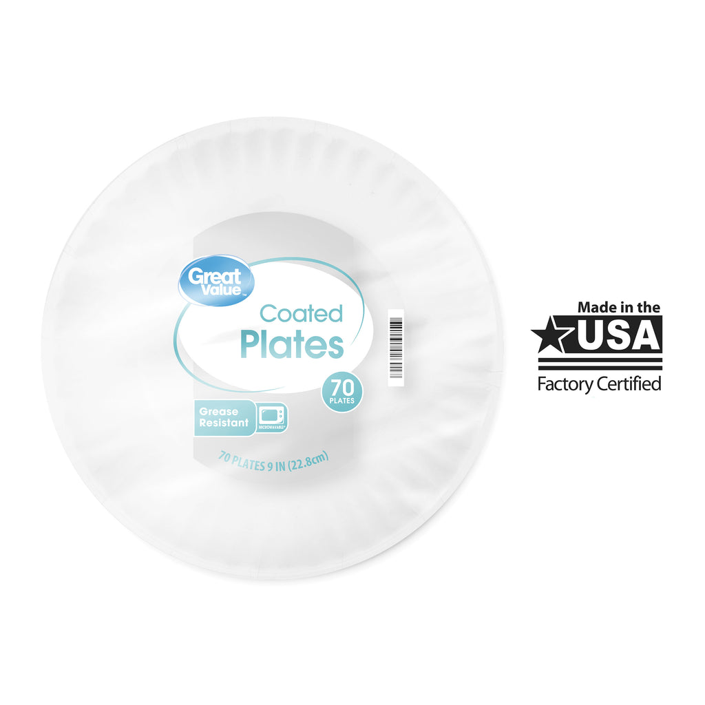 (2 pack) Paper Lunch Plates, 9", 80 Count