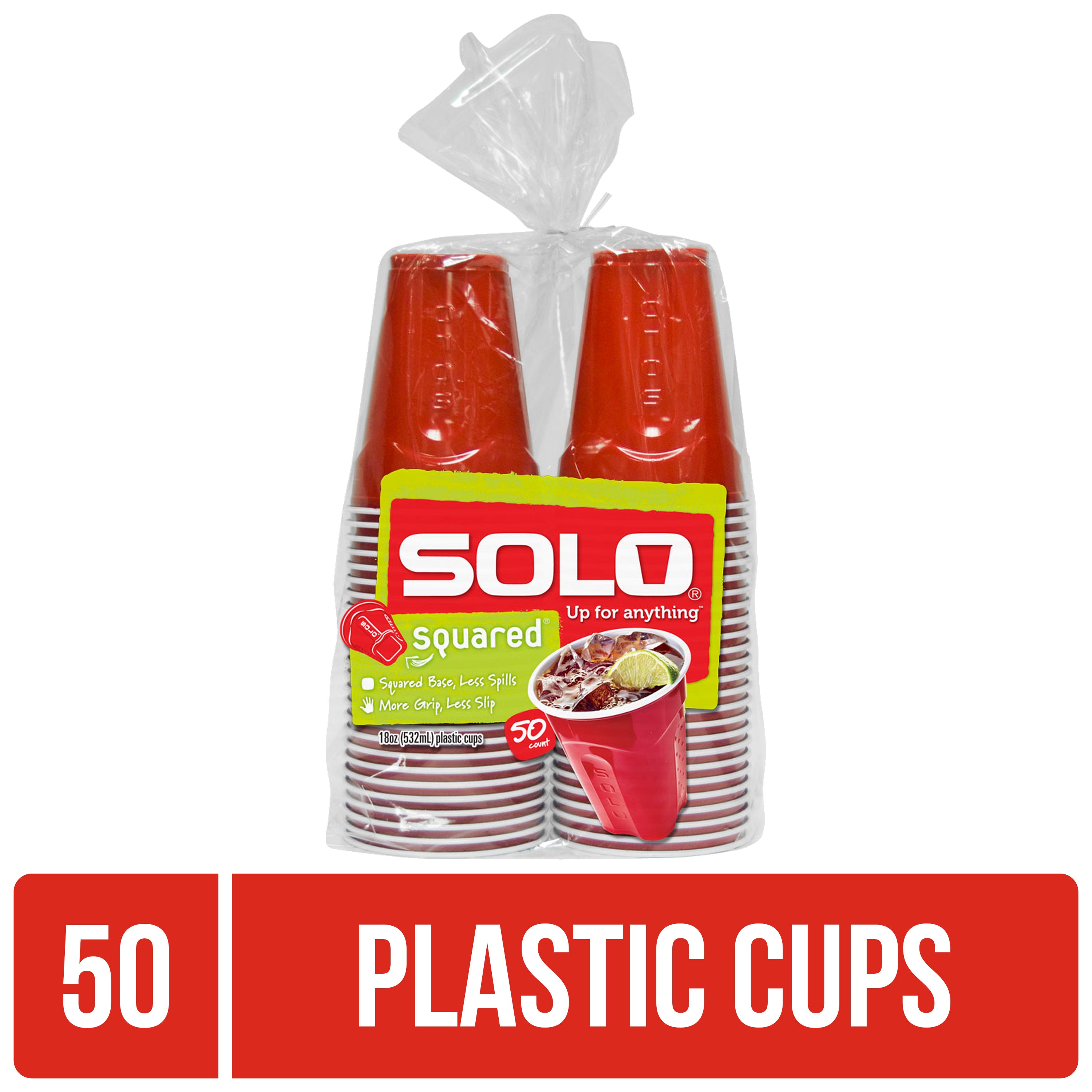 Red Party Plastic Cups, 18 oz, 50 Count